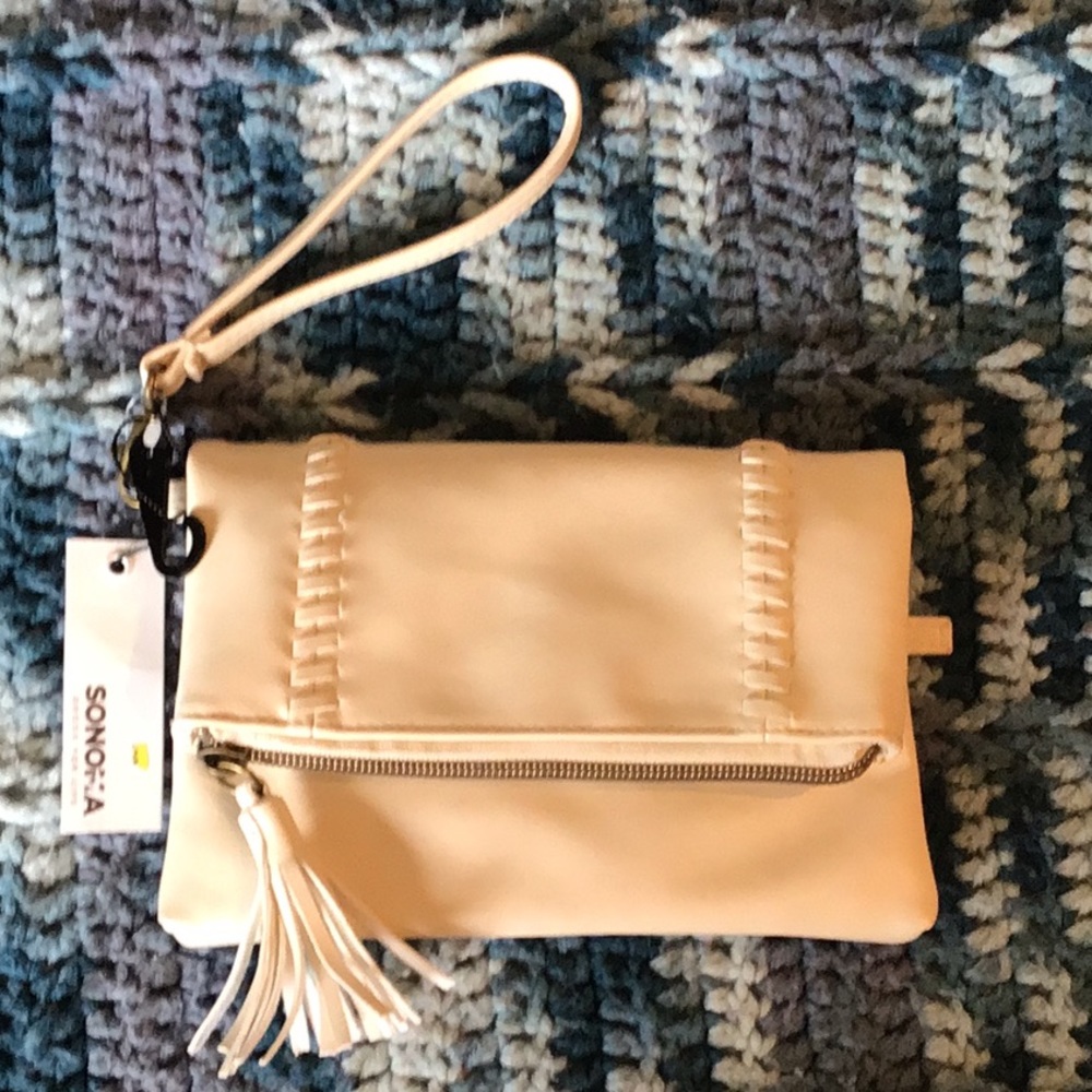 NWT Sonoma foldover zip clutch